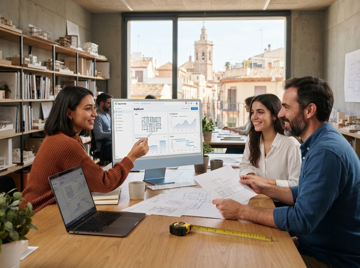 Equipo de Kapitecto revisando modelos de análisis de datos